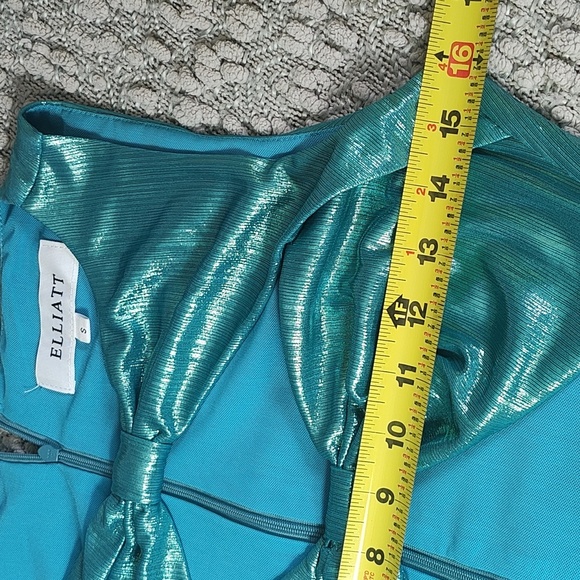 Elliatt Shimmering Teal Bow Dress - Picture 6 of 16